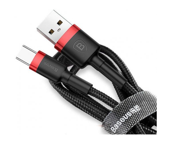 Кабель USB2.0 (M) - USB2.0 Type-C (M), 1м, Baseus CATKLF-B91, черный/красный