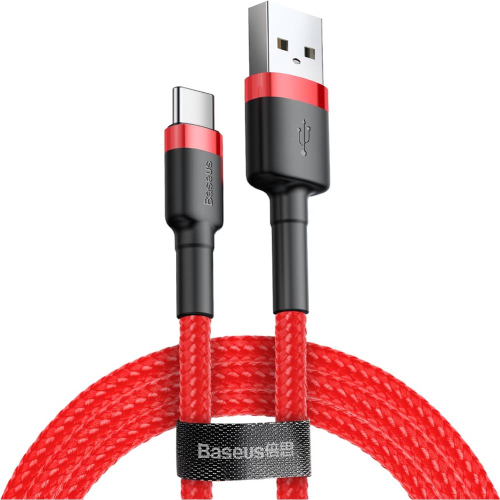 Кабель USB2.0 (M) - USB2.0 Type-C (M), 2м, Baseus CATKLF-C09, красный/черный