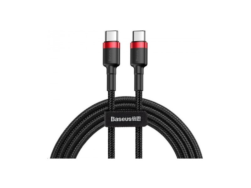 Кабель USB2.0 Type-C (M) - USB2.0 Type-C (M), 2м, Baseus CATKLF-H91, красный/черный