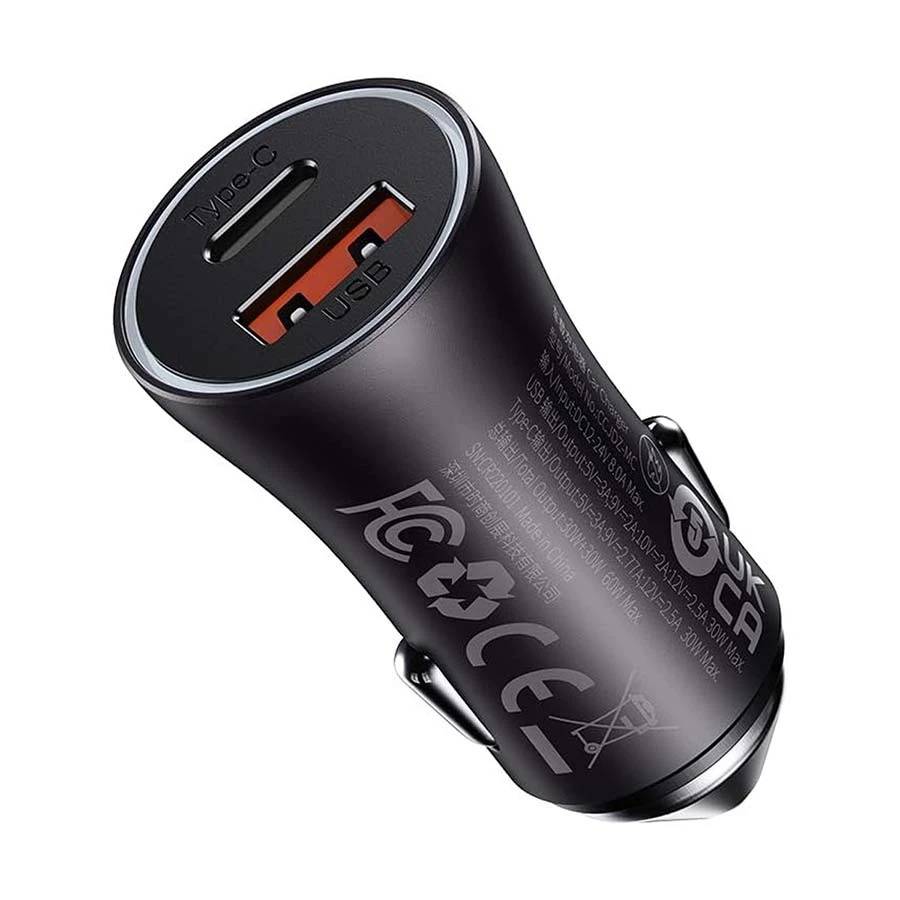АЗУ Baseus CGJM000113, 60W, 1xUSB, 1xType-C, серый
