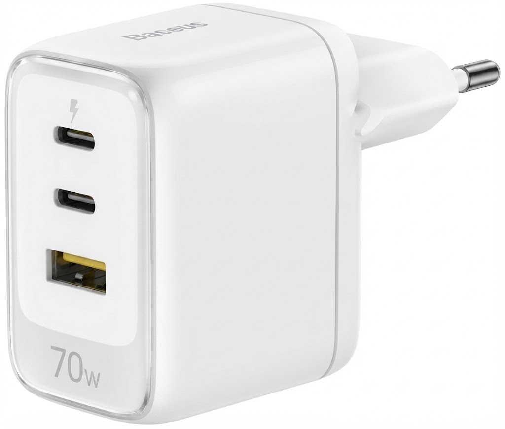 СЗУ Baseus EnerFill FE22 70W E0123501, белый, USB + 2xUSB Type-C