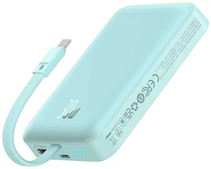 Внешний аккумулятор 10000мАч Baseus Magnetic Mini P1002210B333-00, голубой