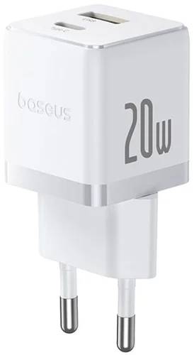 СЗУ Baseus Palm 20W EU P10111608213-00, белый, USB Type-C, USB Type-A