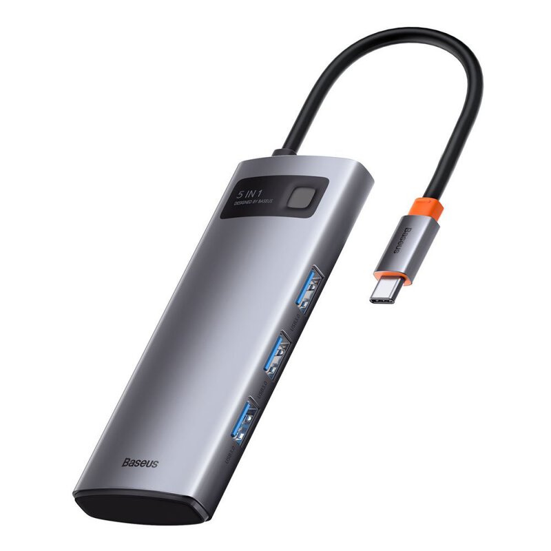 Док-станция Baseus Metal Gleam Series 5-in-1 (WKWG020013)