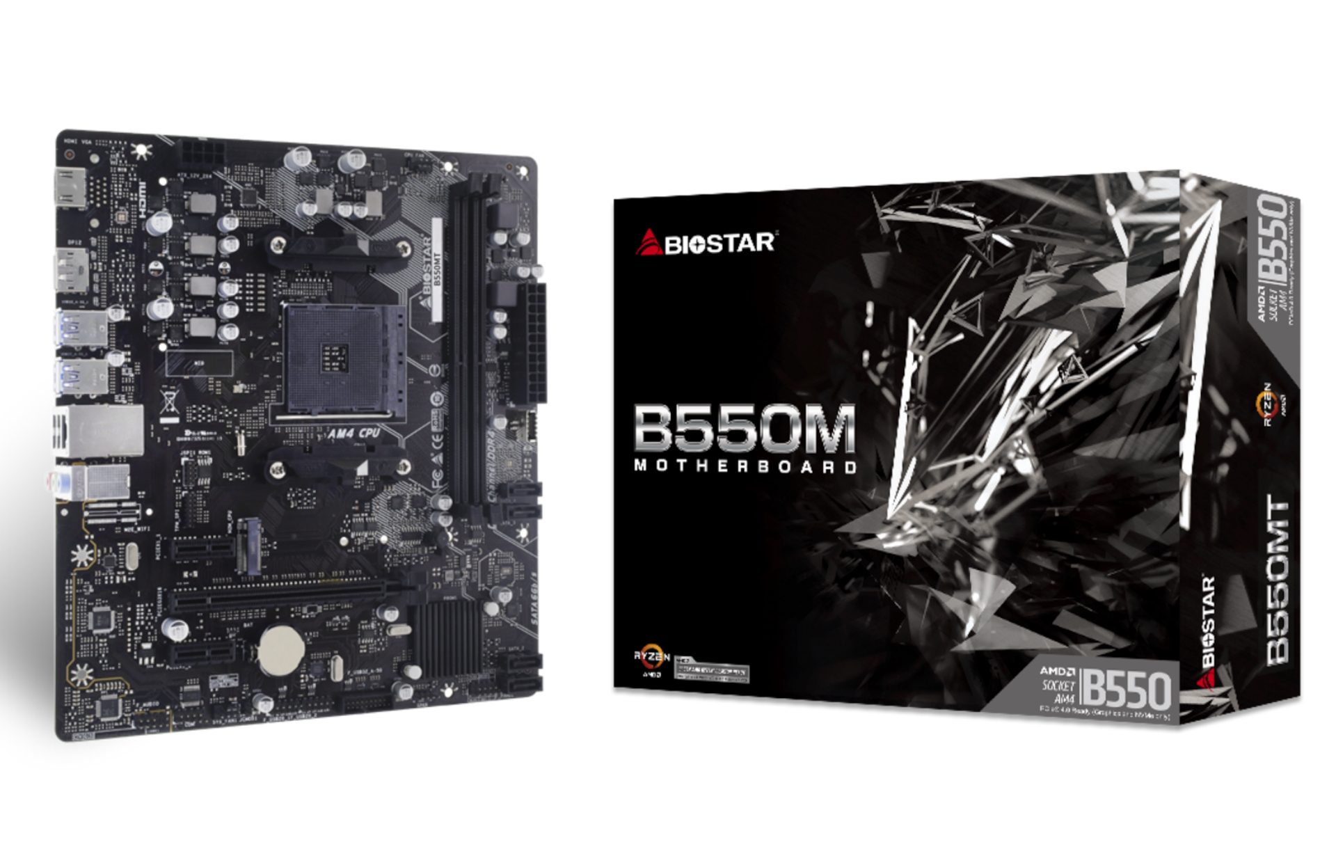 Материнская плата Biostar B550MT, AM4, (VGA, HDMI), 2xDDR IV, mATX