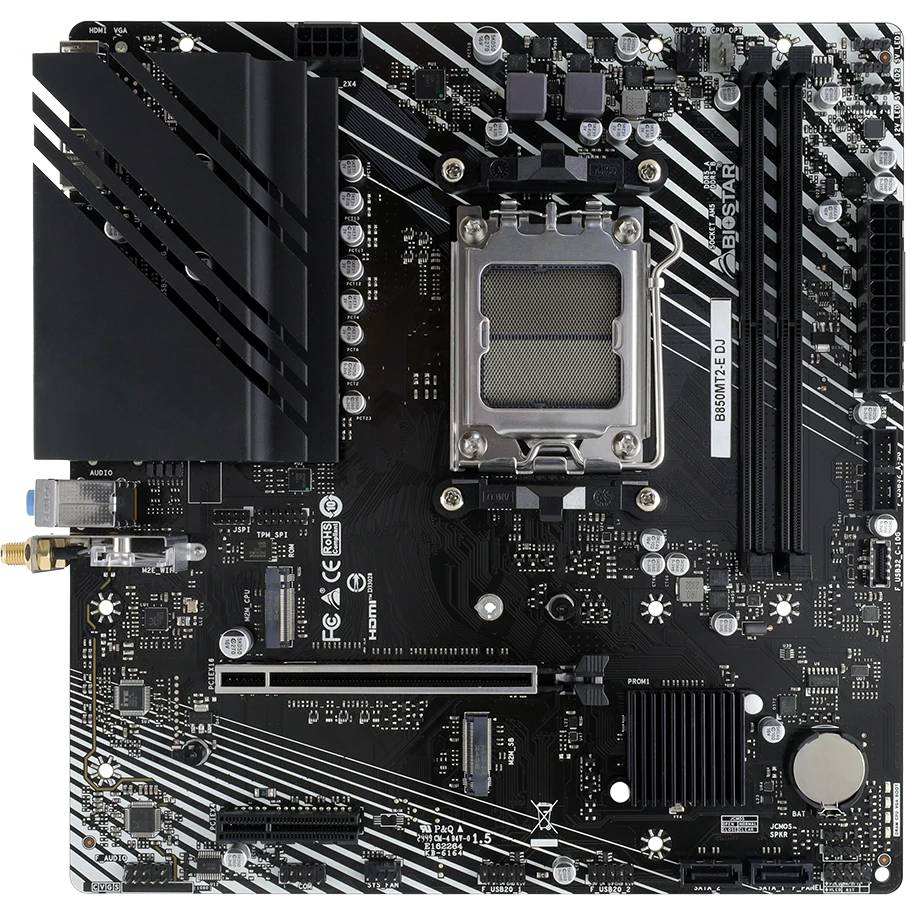 Материнская плата BIOSTAR B850MT2-E DJ, AM5, (HDMI, DP), 2xDDR V, mATX