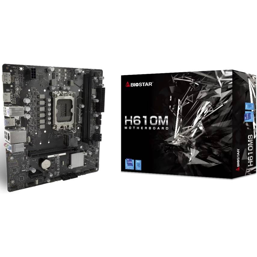 Материнская плата Biostar H610MS, LGA1700, (HDMI, DP), 2xDDR IV, mATX