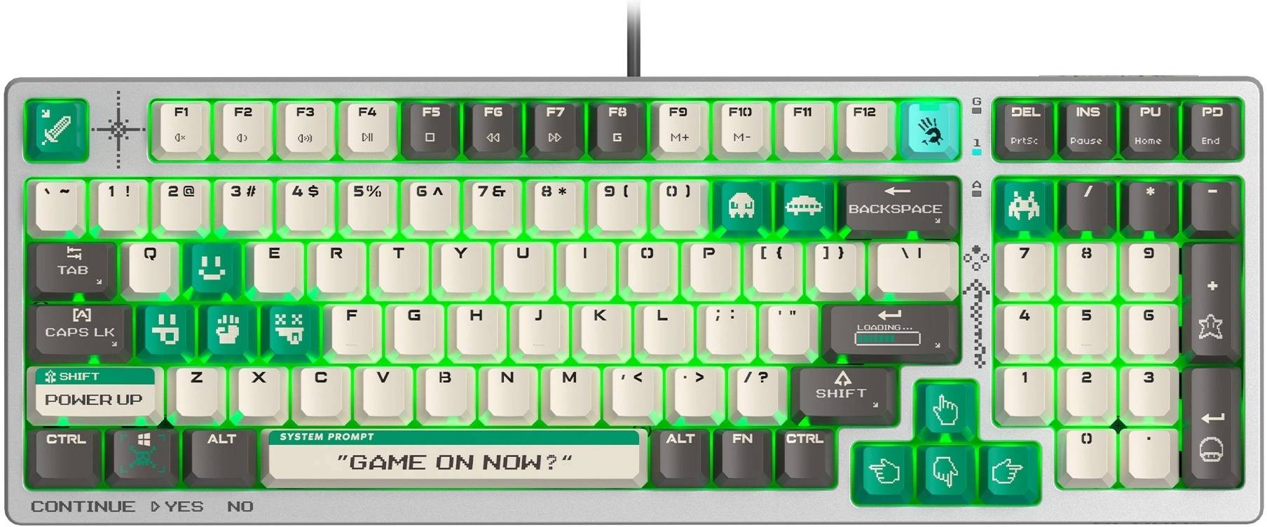 Клавиатура A4Tech Bloody S98 Pixels Green, серый/бежевый