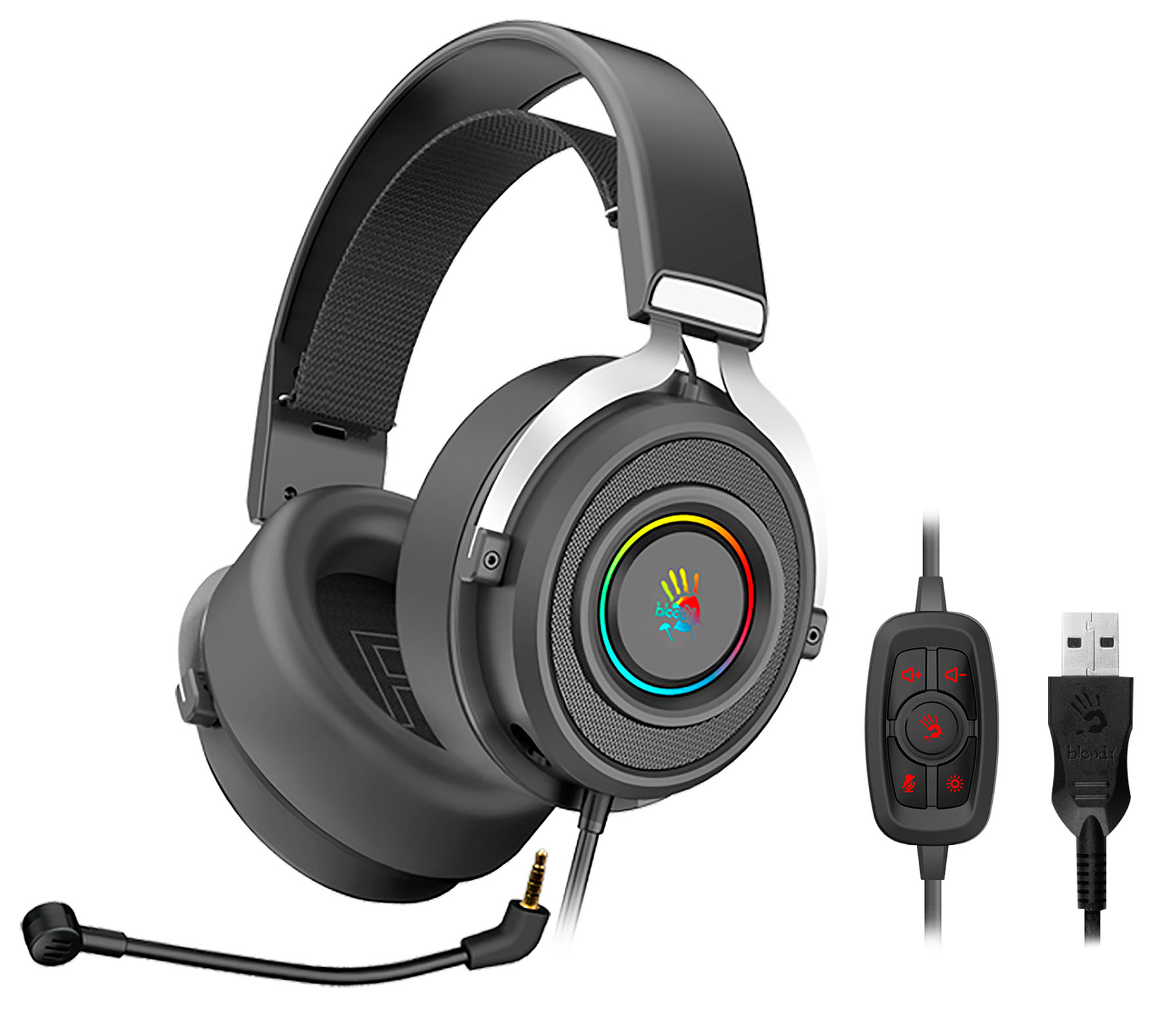 Гарнитура A4Tech Bloody G535, черный/серебристый