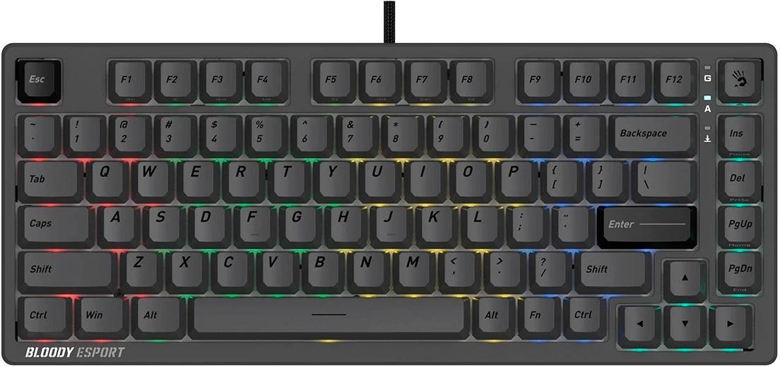 Клавиатура A4Tech Bloody MS76, темно-серый