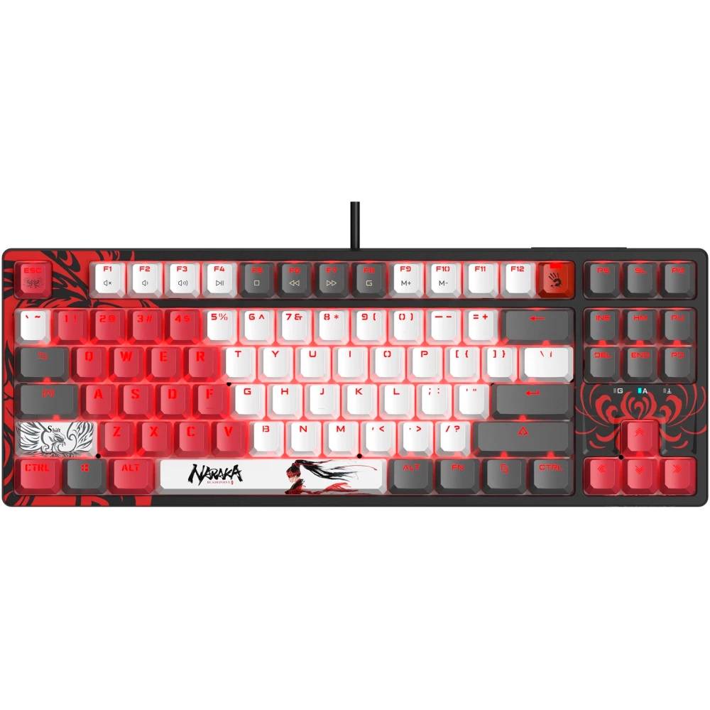 Клавиатура A4Tech Bloody S87 Naraka, черный/красный
