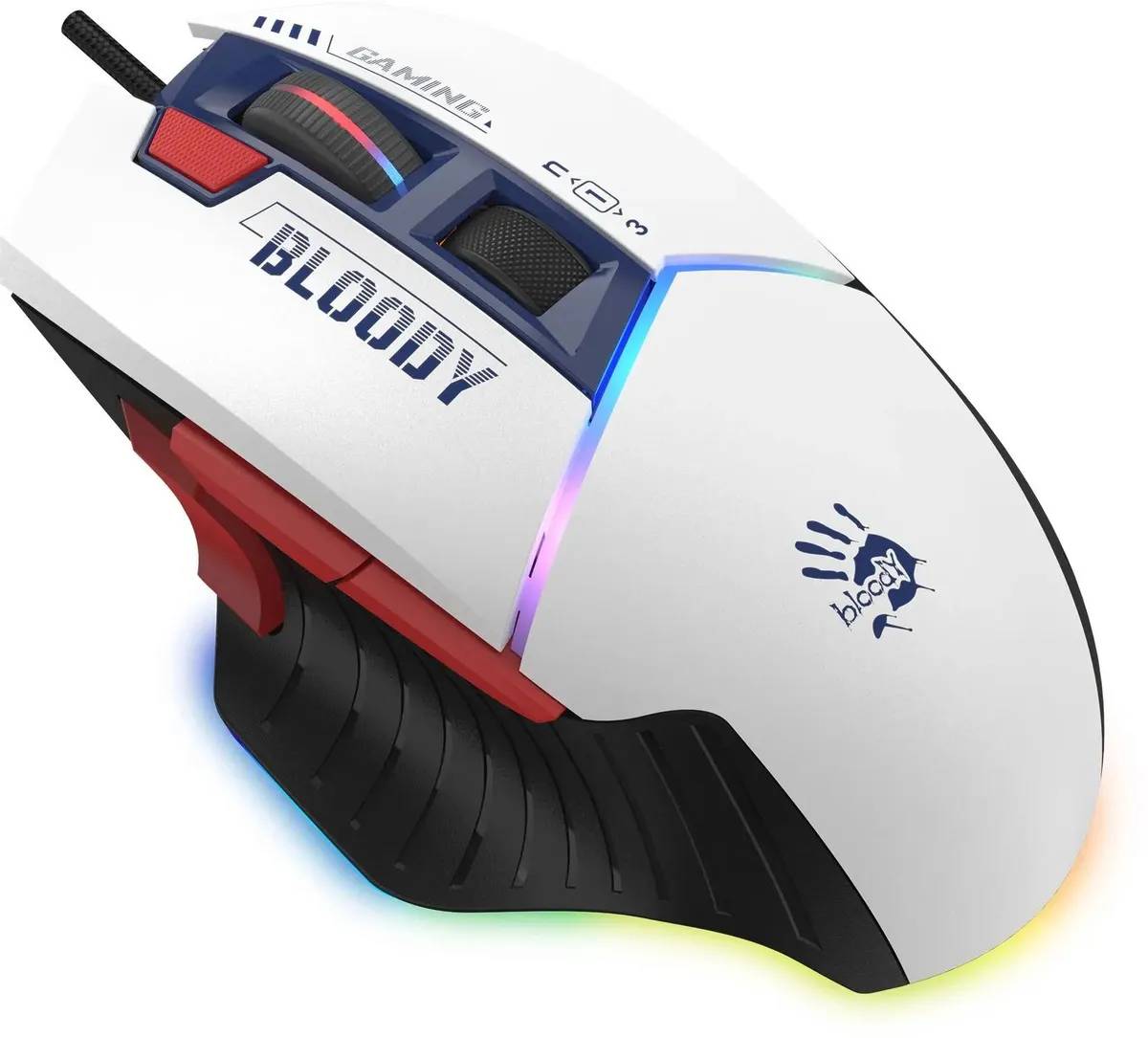 Мышь A4Tech Bloody W95 Max Sports, белый/синий