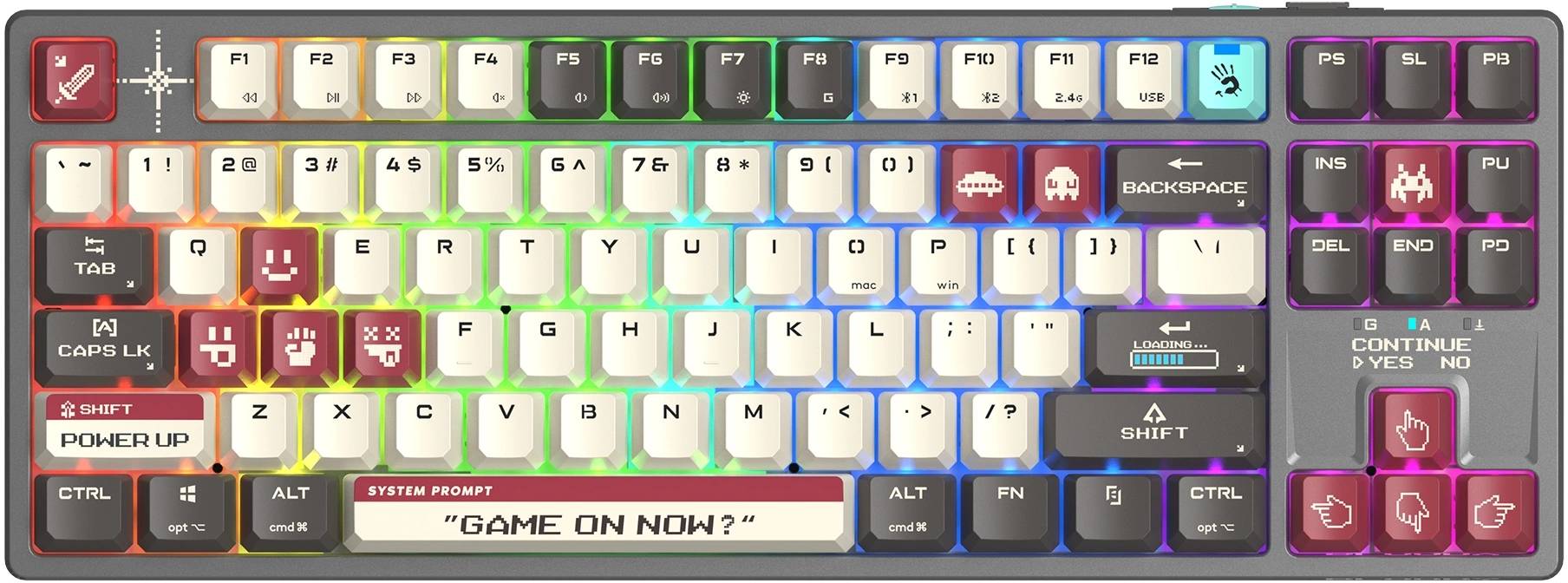 Клавиатура A4Tech Bloody WS87, серый/красный