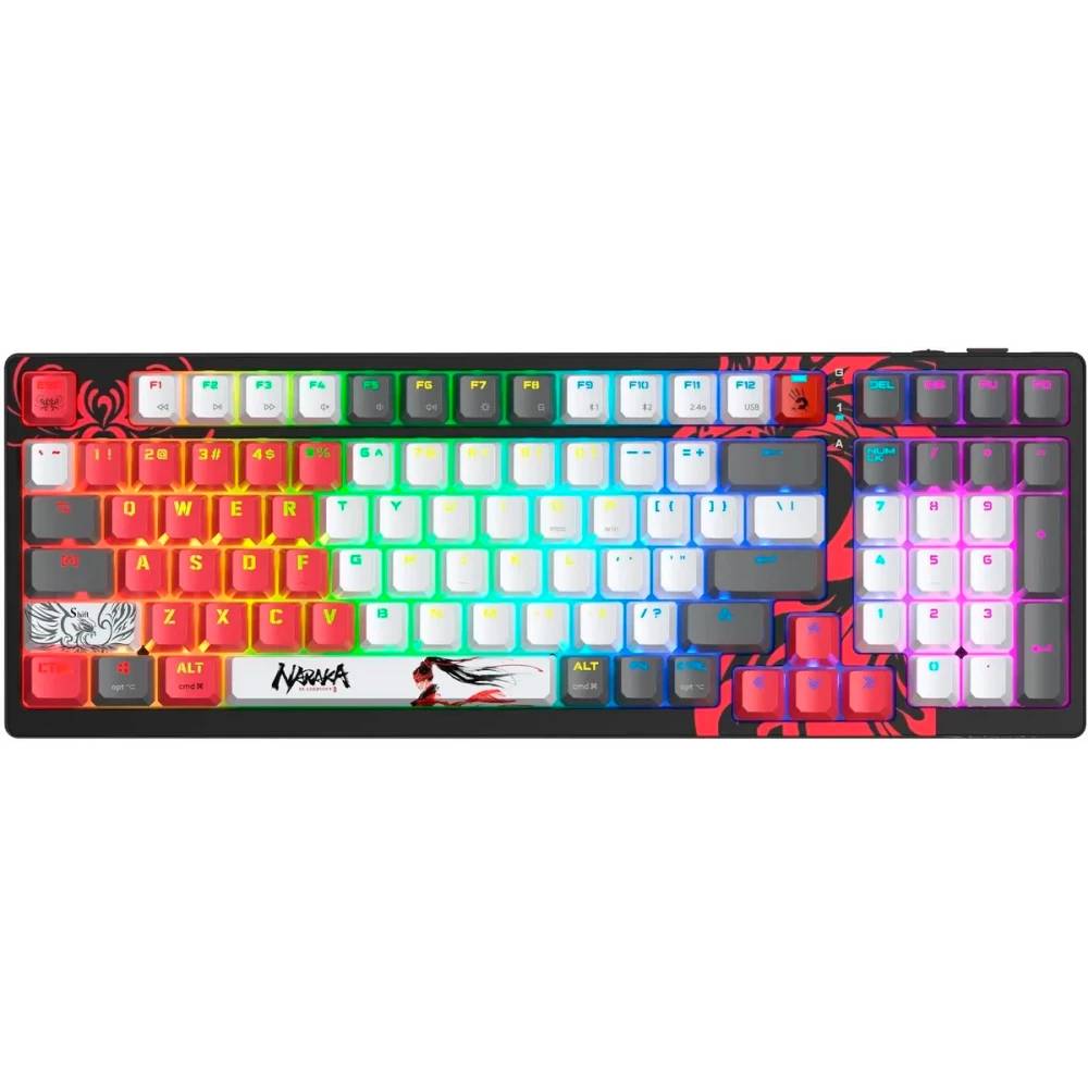 Клавиатура A4Tech Bloody WS98 Naraka, серый/красный