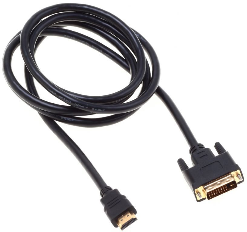 Кабель HDMI (19M) - DVI (19M), 1.8м, Buro HDMI_DVI18