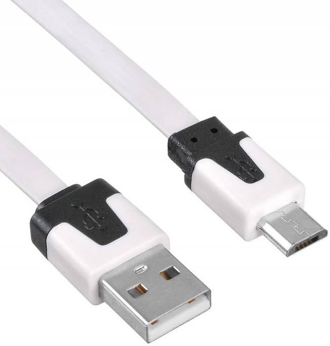 Кабель USB2.0 (M) - microUSB2.0 (M), 1м, Buro BHP MICROUSB 1M FLAT, белый