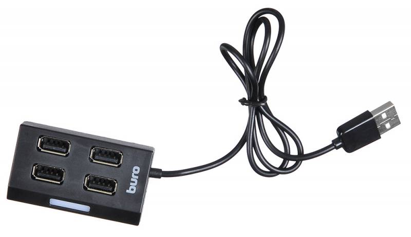 Разветвитель USB2.0 Buro BU-HUB4-U2.0, черный