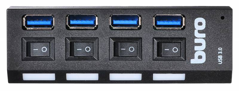 Разветвитель USB3.0 Buro BU-HUB4-U3.0-L, черный