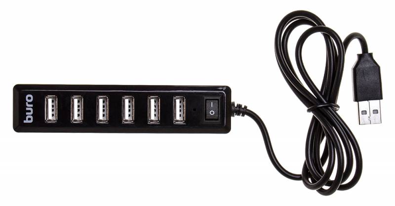 Разветвитель USB2.0 Buro BU-HUB7-1.0-U2.0, черный