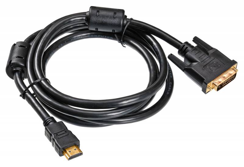 Кабель HDMI (19M) - DVI-D (19M), 1.8м, Buro HDMI-19M-DVI-D-1.8M