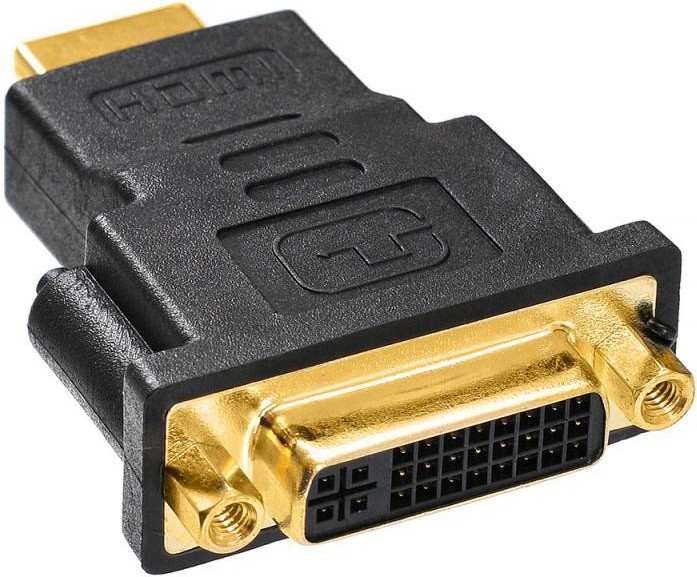 Переходник HDMI (M) - DVI-I (F), Buro HDMI-19M-DVI-I(F)-ADPT, черный