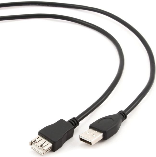 Кабель удлинитель USB2.0 (M) - USB2.0 (F), 1.8м, Buro USB2.0-AM-AF-S, черный