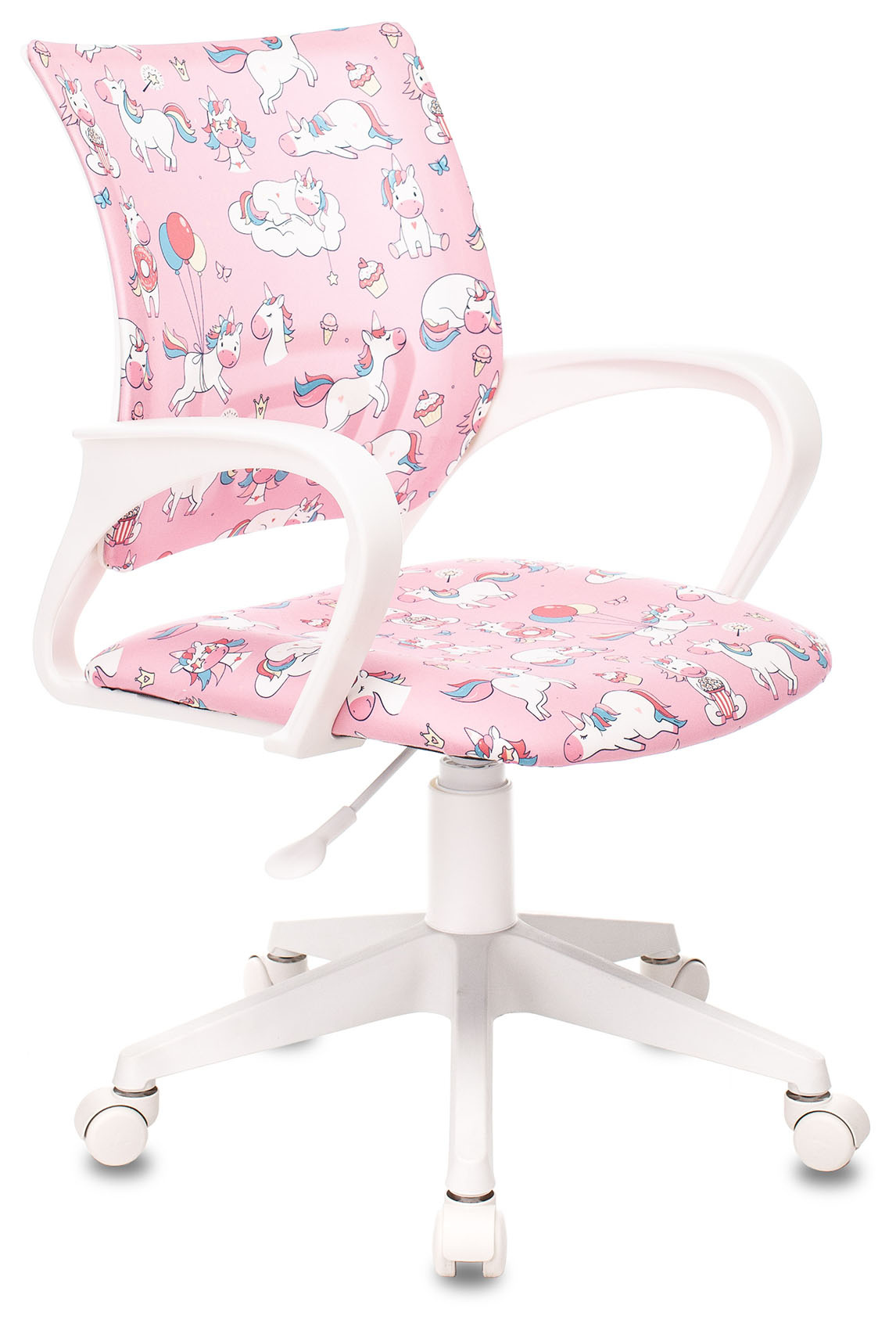 Кресло Бюрократ BUROKIDS 1 W (BUROKIDS 1 W-UNICORN), розовые единороги