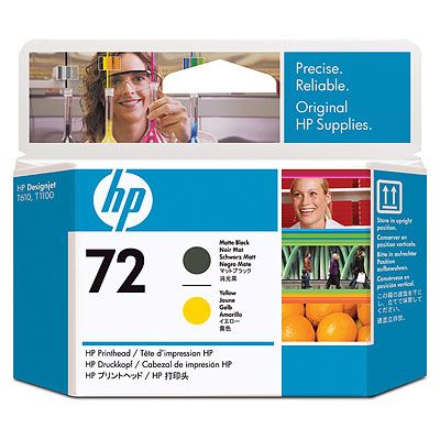 Печатающая головка HP 72, желтый и черный C9384A