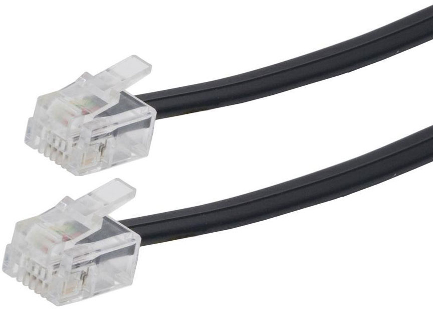 Патч-корд телефонный 3м, Gembird/Cablexpert TC6P4C-3M-BK, черный