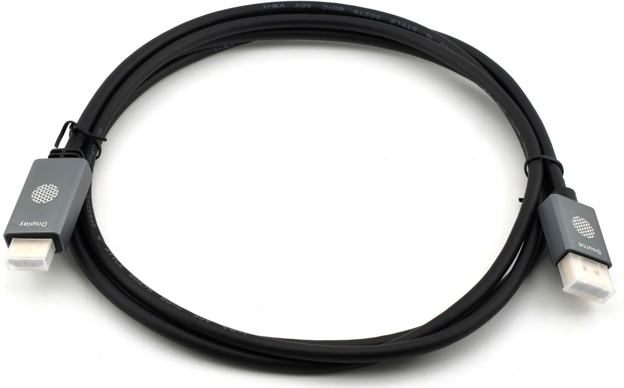 Кабель DP (20M) - HDMI (19M), 2м, Cactus CS-DP-HDMI-1.2-2, черный