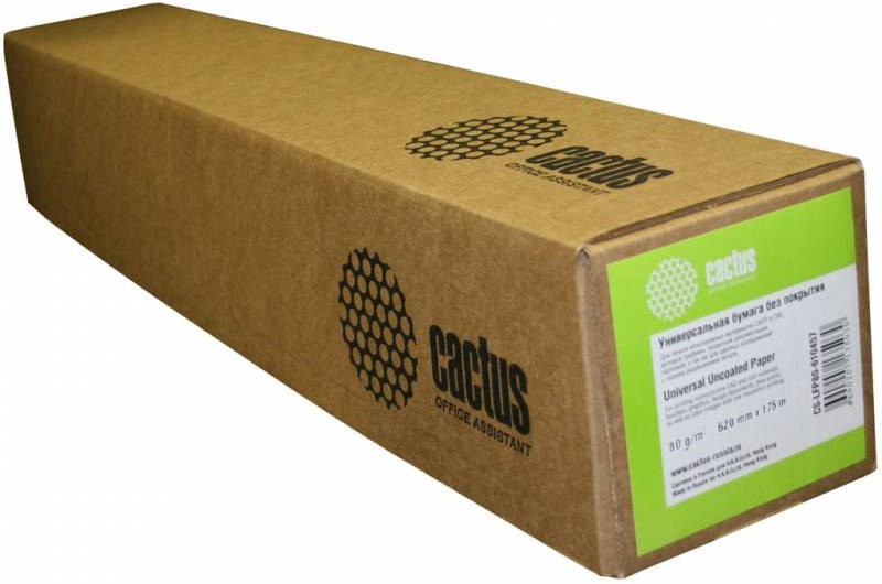 Бумага Cactus CS-LFP80-841175 A0 841мм-175м/80г/м2/белый CIE171% инженерная бумага втулка:76.2мм (3")