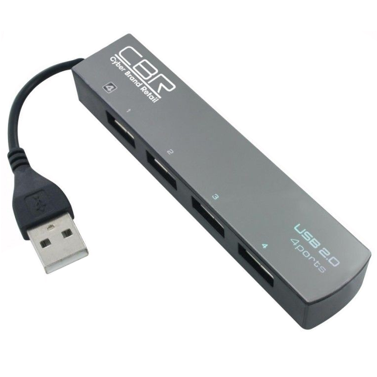Разветвитель USB Hub CBR CH-123, USB 2.0, 1in->4 out