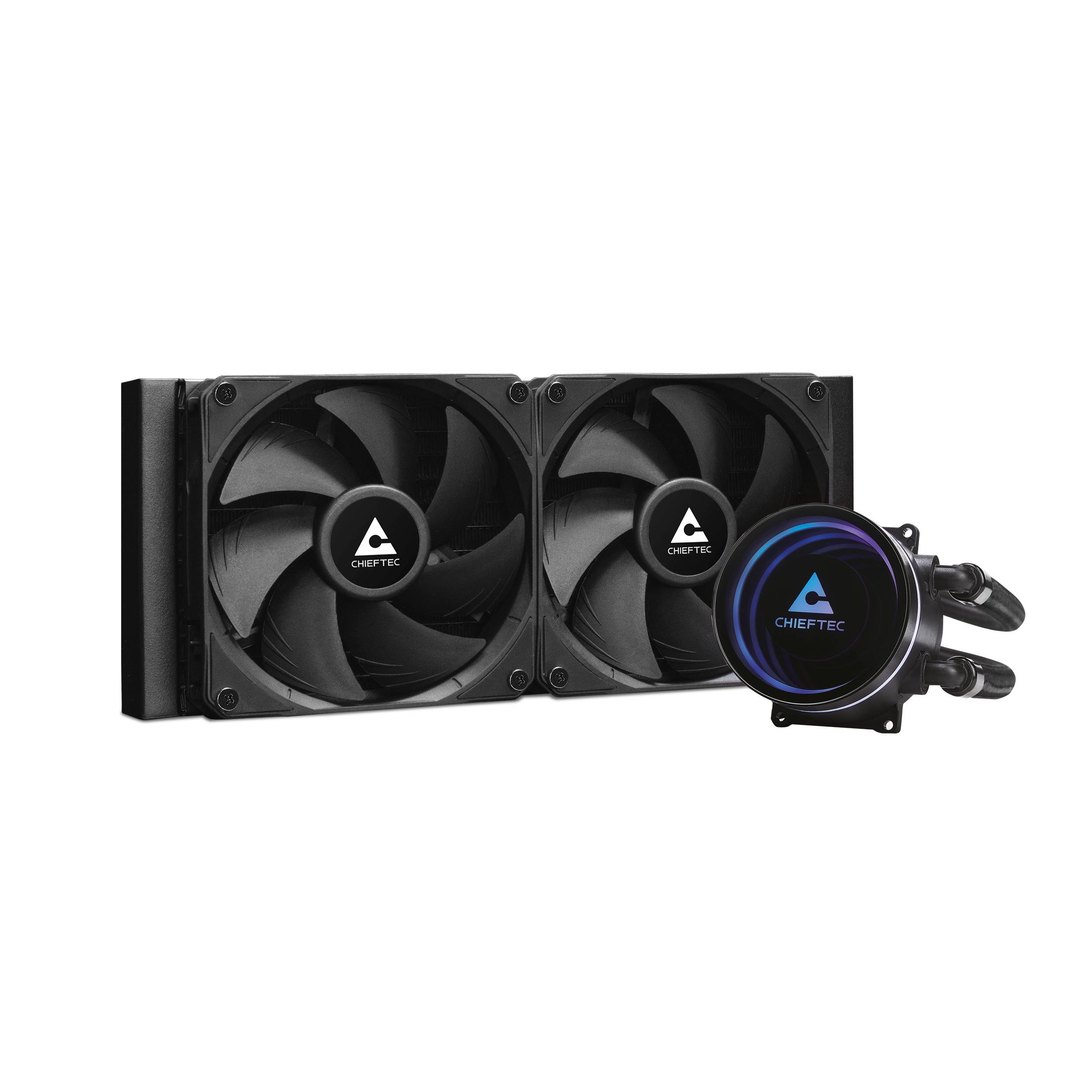 Жидкостное охлаждение Chieftec ICEBERG 240 Dark CLC-240-BLK, 300W (LGA1700 Ready)