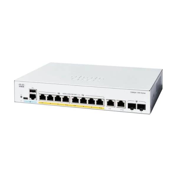 Коммутатор Cisco C1300-8P-E-2G, 8xLAN 1Gbps, 2xSFP 1Gbps, 2xCombo