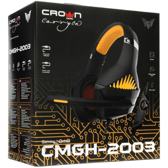 Гарнитура Crown CMGH-2003, черный/оранжевый