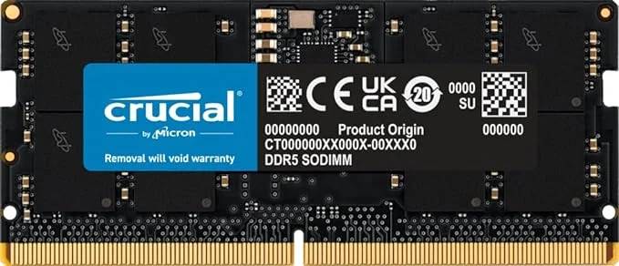Оперативная память для ноутбука 16Gb Crucial CT16G56C46S5, SODIMM DDR V, PC-44800, 5600MHz