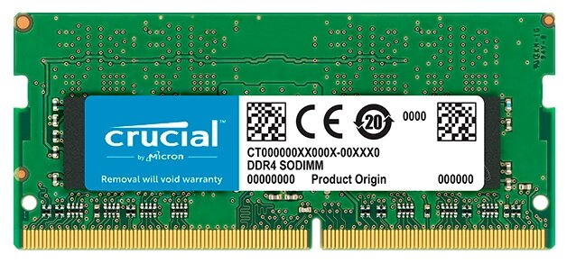 Оперативная память для ноутбука 8Gb Crucial CT8G4SFS832A, SODIMM DDR IV, PC-25600, 3200MHz