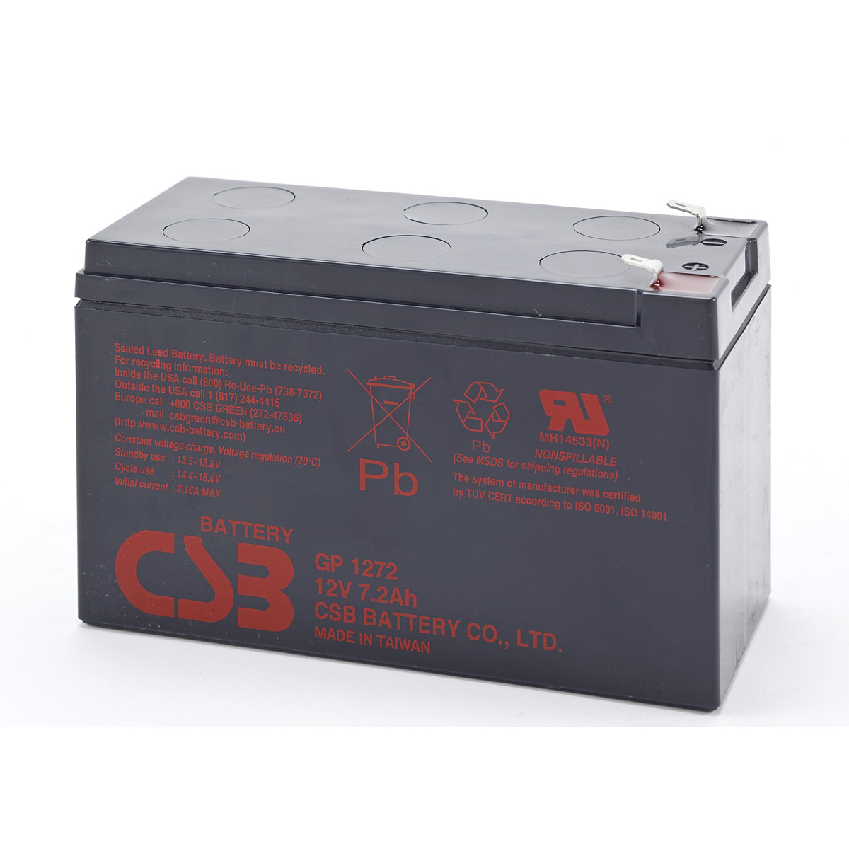 12V / 7.2Ah, аккумулятор для UPS, CSB GP-1272