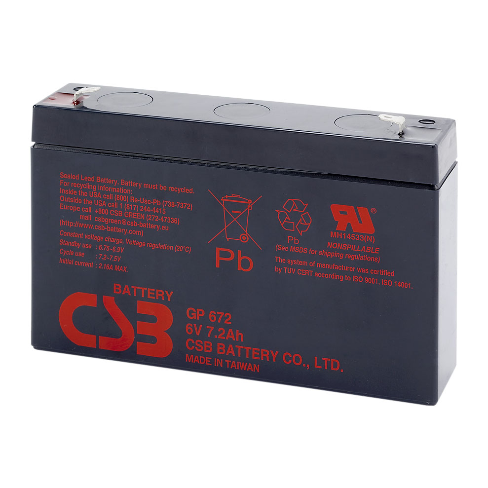 6V / 7.2Ah, аккумулятор для UPS, CSB GP 672 (F1)