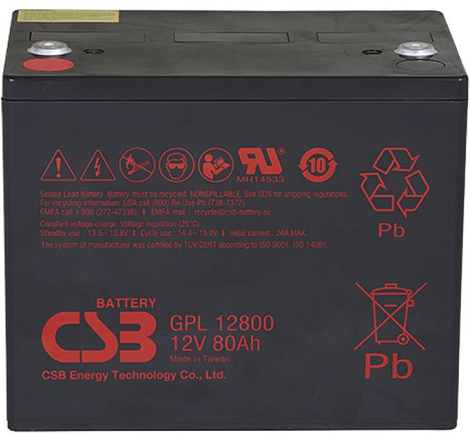 12V / 80Ah, аккумулятор для UPS, CSB GPL12800