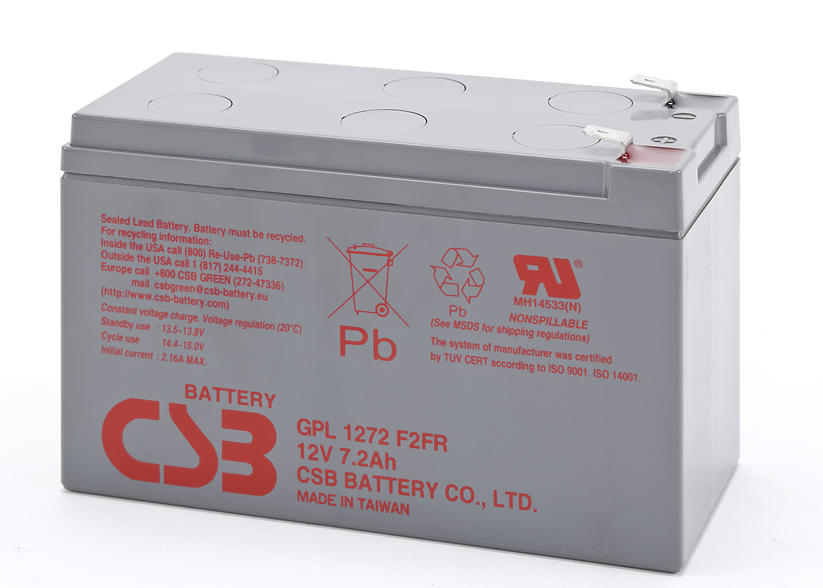 12V / 7.2Ah, аккумулятор для UPS, CSB GPL 1272 (F2) FR