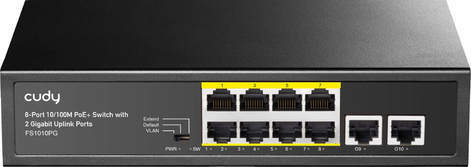 Коммутатор Cudy FS1010PG, 10xLAN 100Mbps, PoE