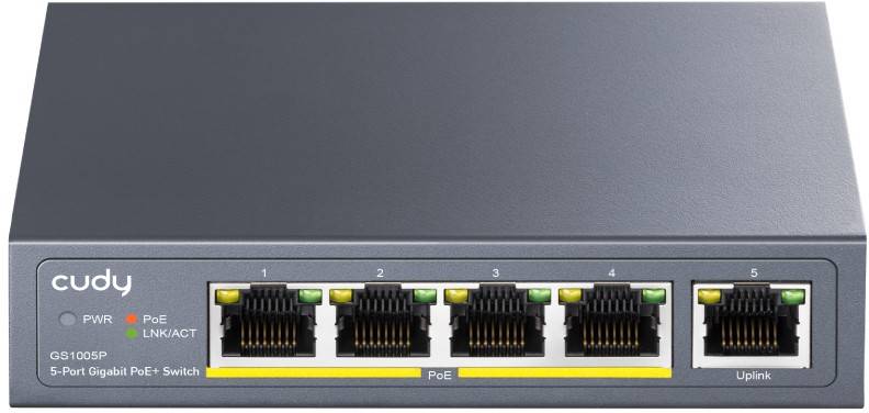 Коммутатор Cudy GS1005P, 5xLAN 1Gbps, PoE