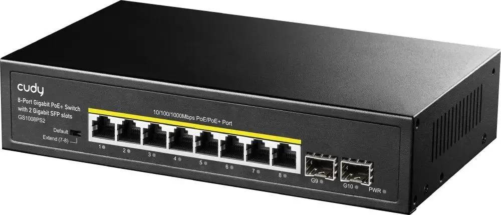 Коммутатор Cudy GS1008PS2, 8xLAN 1Gbps, 2xSFP, PoE