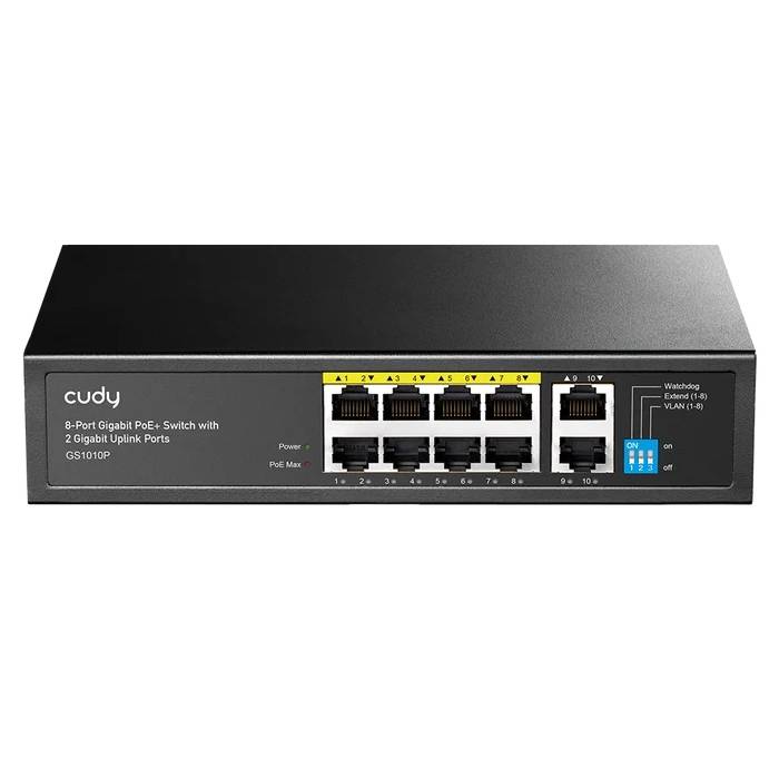 Коммутатор Cudy GS1010P 4.0, 8xLAN 1Gbps, 2xUplink, PoE