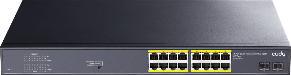 Коммутатор Cudy GS1020PS2, 16xLAN 1Gbps, 2xSFP