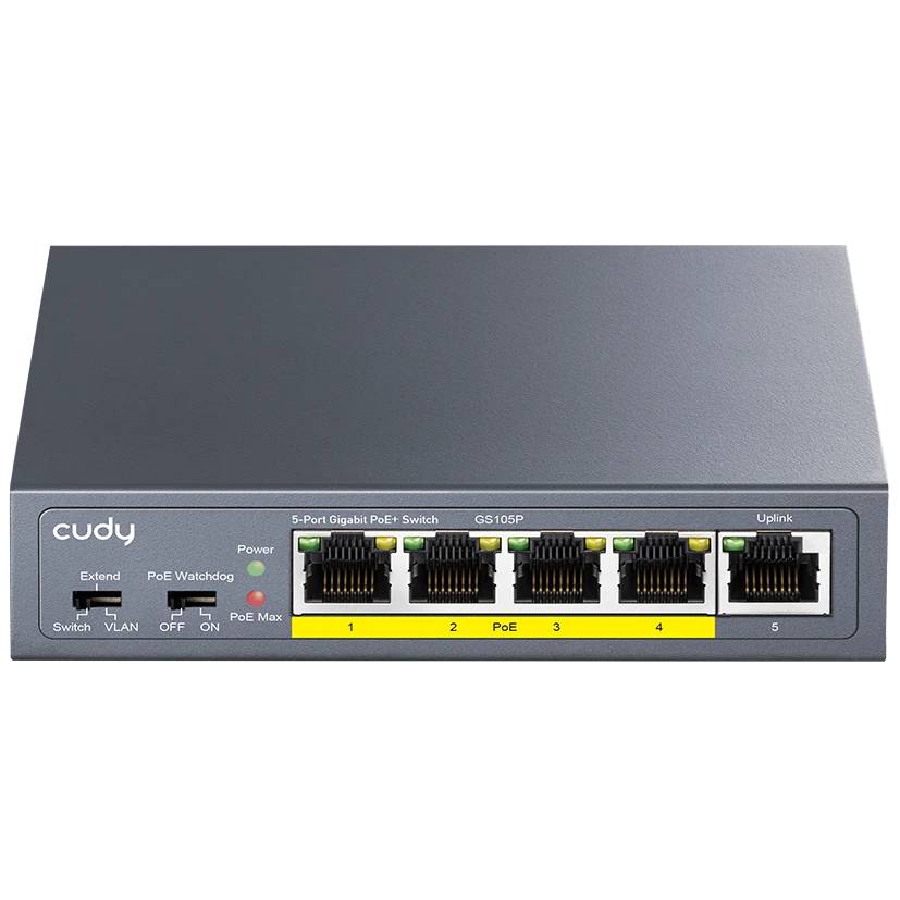 Коммутатор Cudy GS105P, 4xLAN 1Gbps, PoE