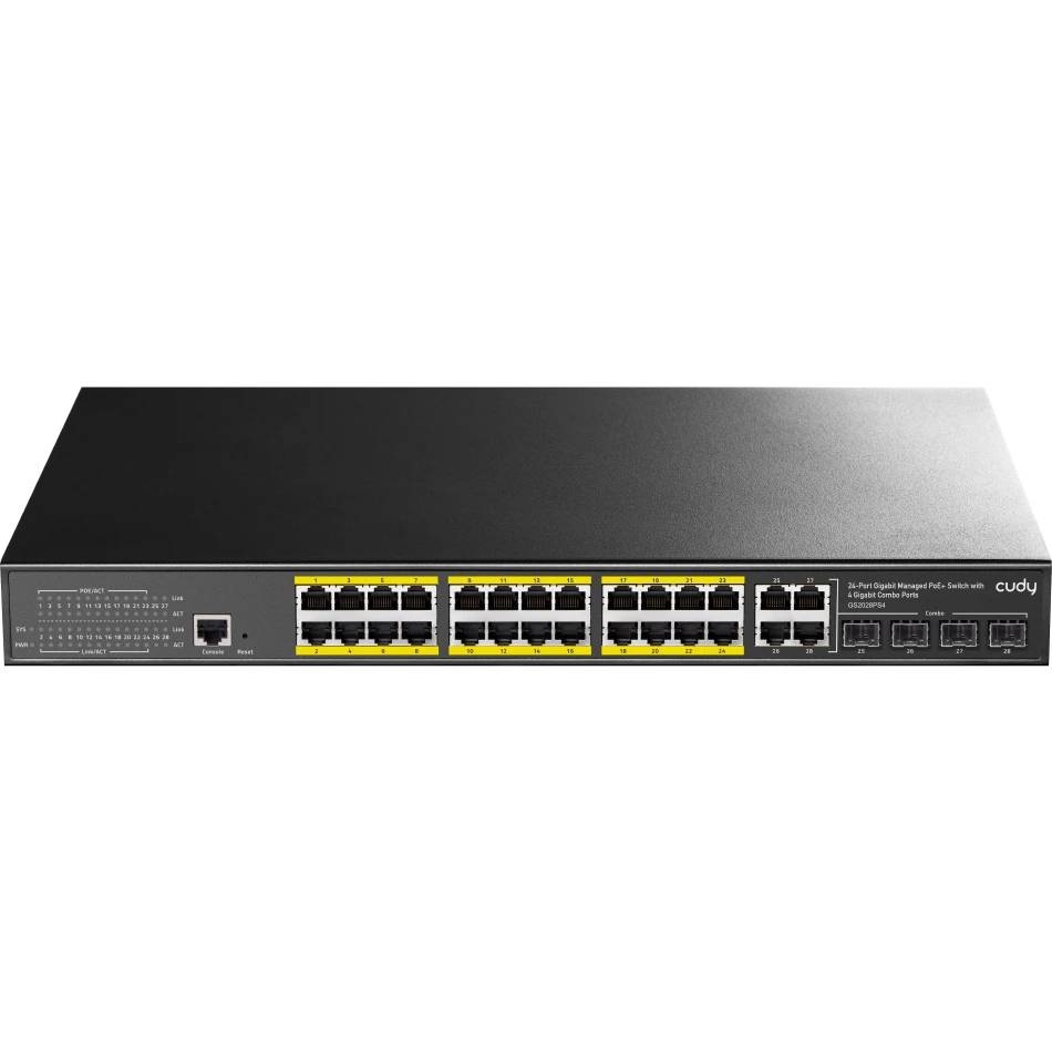Коммутатор Cudy GS2028PS4-300W, 28xLAN 1Gbps, 4xSFP, PoE+