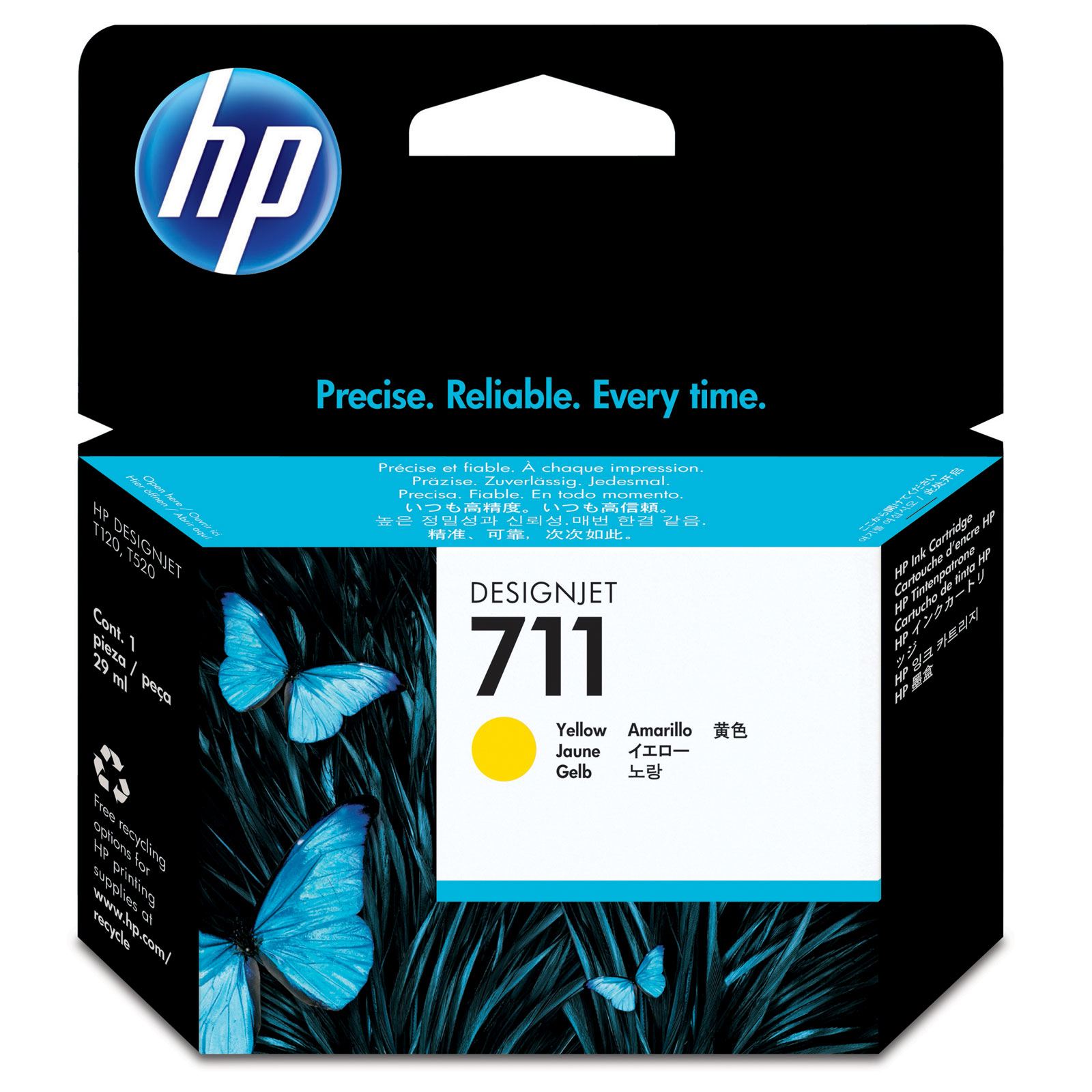 Картридж HP 711, желтый CZ132A