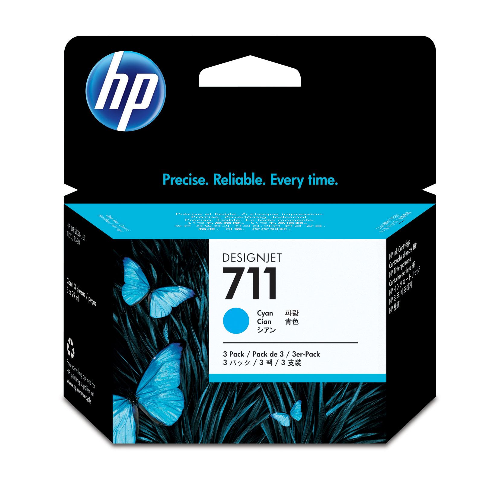 Картридж HP 711, голубой (тройная упаковка CZ130A) CZ134A